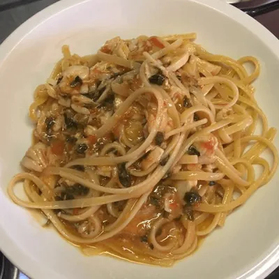 Linguine al filetto di pesce persico