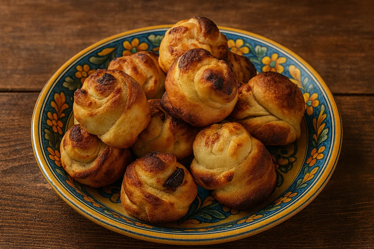 Rustic Sicilian mignolate spiral rolls from Agrigento