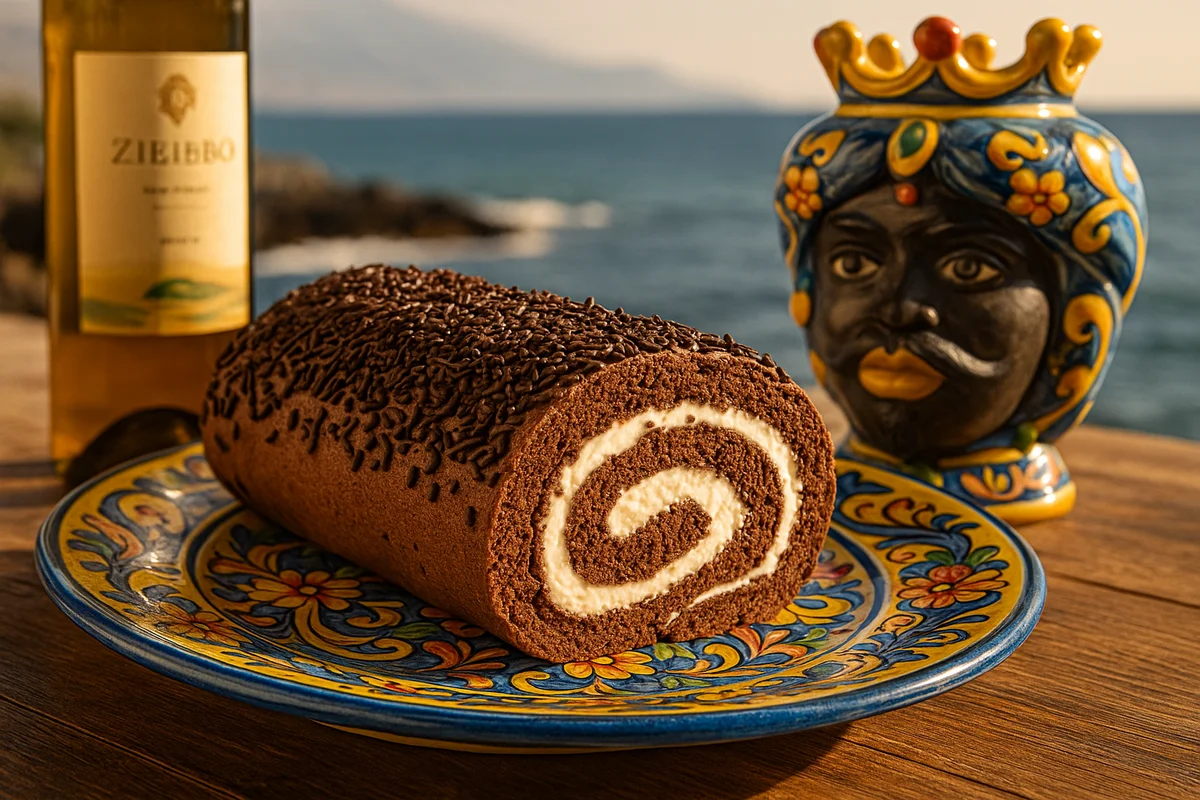 Rotolo di ricotta con codette di cioccolato