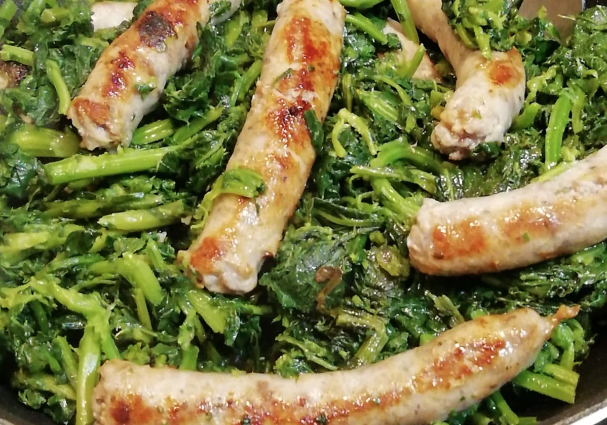 Salsiccia arrosto con qualeḍḍu